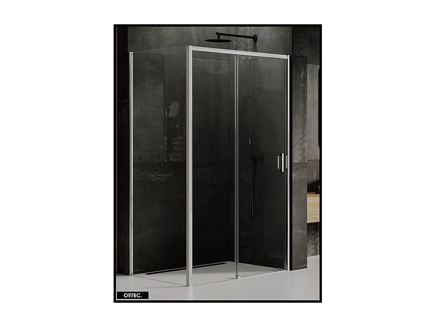 Porte de Douche avec Paroi Latérale - 120 x 70 x 200 - CHROME - PRIME - GAUCHE