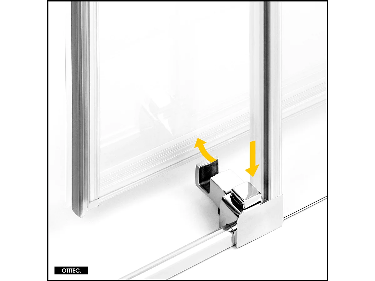 Porte de Douche Coulissante avec Paroi Latérale - 80 x 110 x 200 - CHROME - PRIME