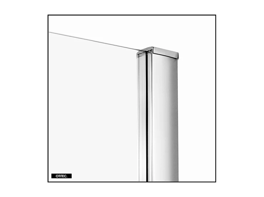 Porte de Douche avec Paroi Latérale (ouverture depuis l'angle) - 160 x 100 x 200 - CHROME - PRIME - GAUCHE