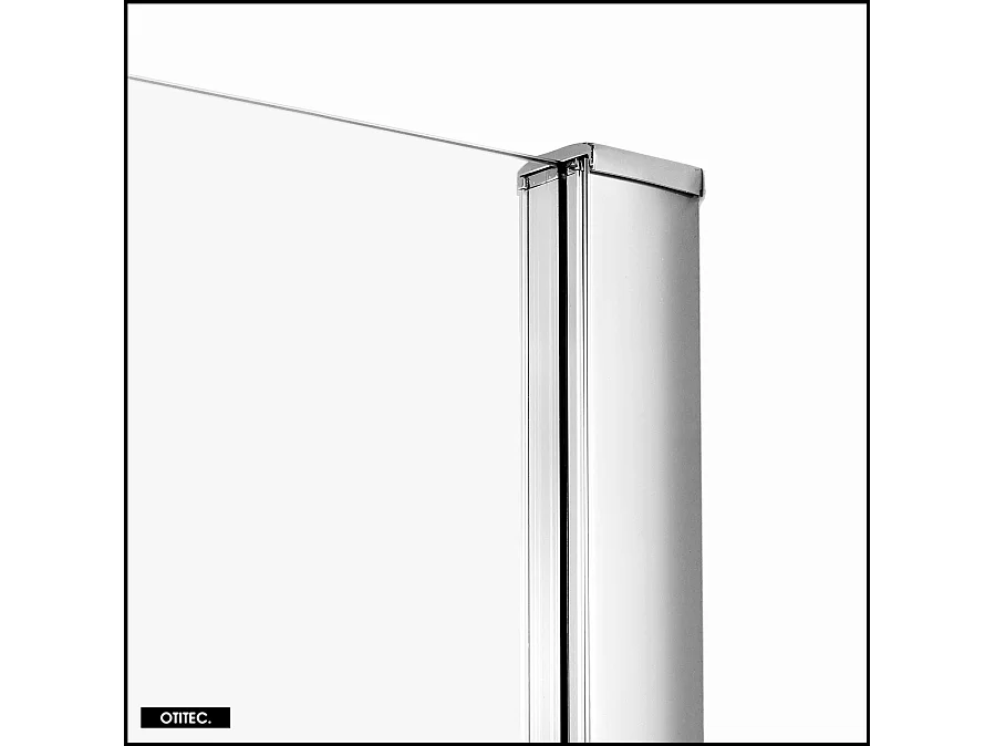 Porte de Douche avec Paroi Latérale (ouverture depuis l'angle) - 160 x 100 x 200 - CHROME - PRIME - GAUCHE