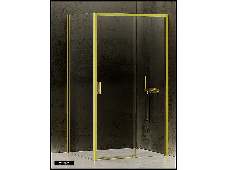 Porte de Douche avec Paroi Latérale (ouverture depuis l'angle) - 100 x 70 x 200 - OR LÉGER - PRIME - DROITE