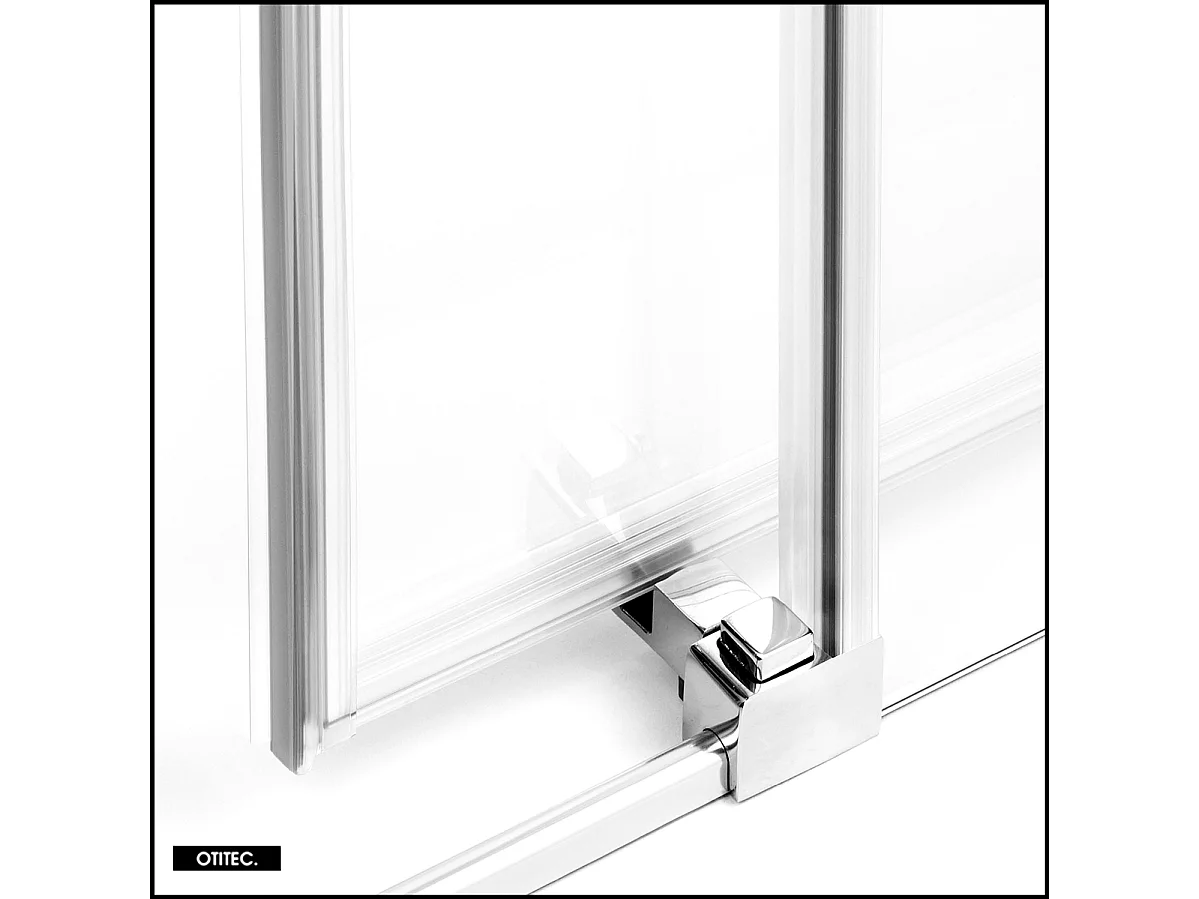 Porte de Douche avec Paroi Latérale (ouverture depuis l'angle) - 130 x 80 x 200 - CHROME - PRIME - GAUCHE