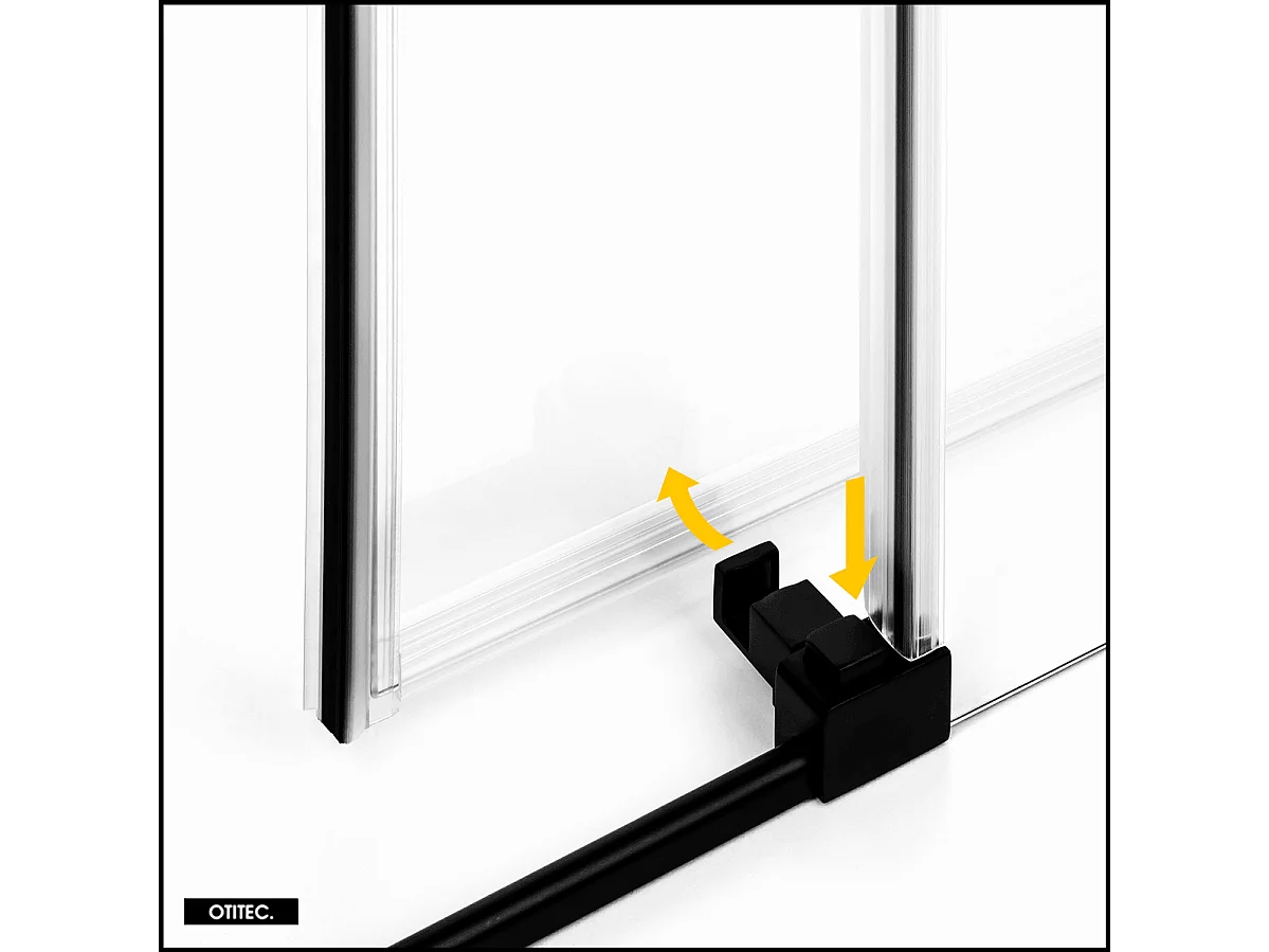 Porte de Douche Coulissante avec Paroi Latérale - 120 x 70 x 200 - NOIR MAT - PRIME