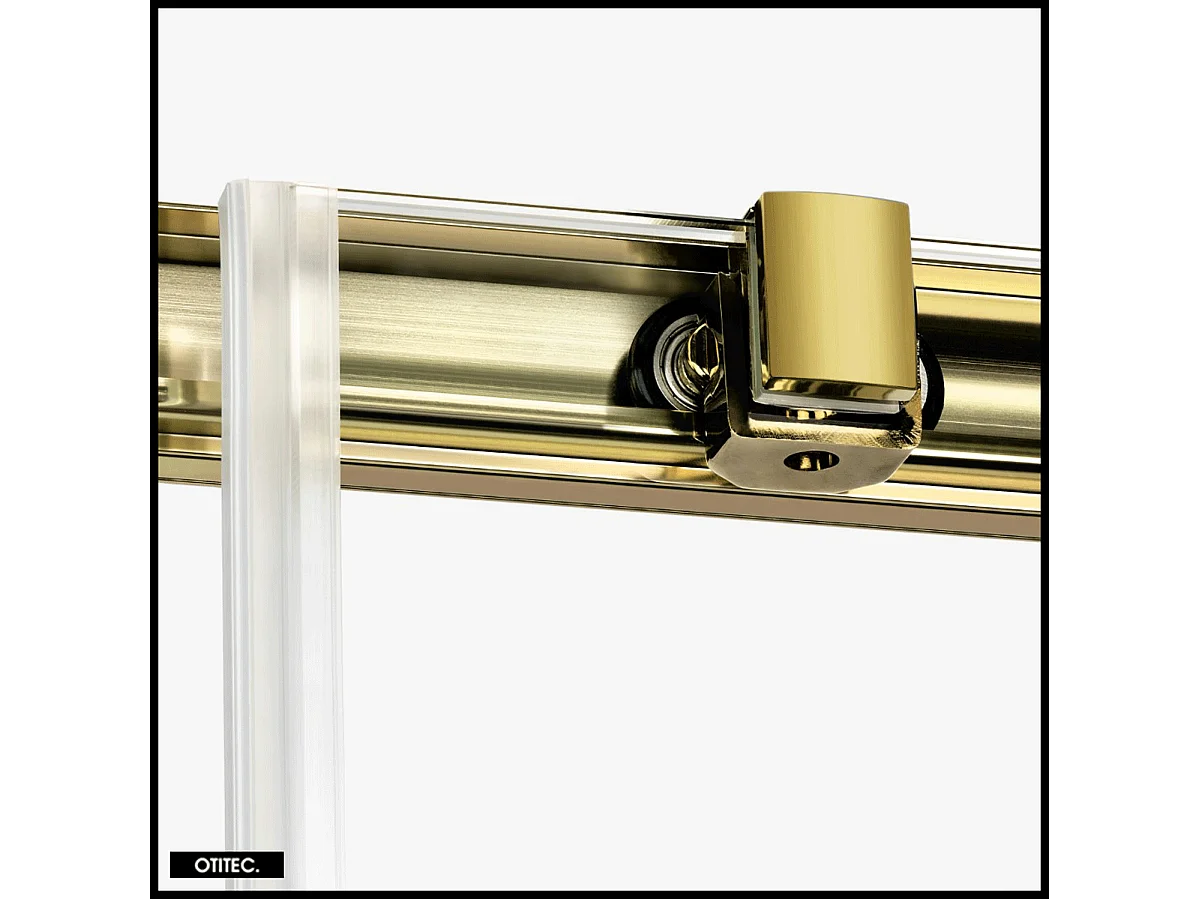 Porte de Douche avec Paroi Latérale - 160 x 70 x 200 - OR BROSSÉ - PRIME - DROITE