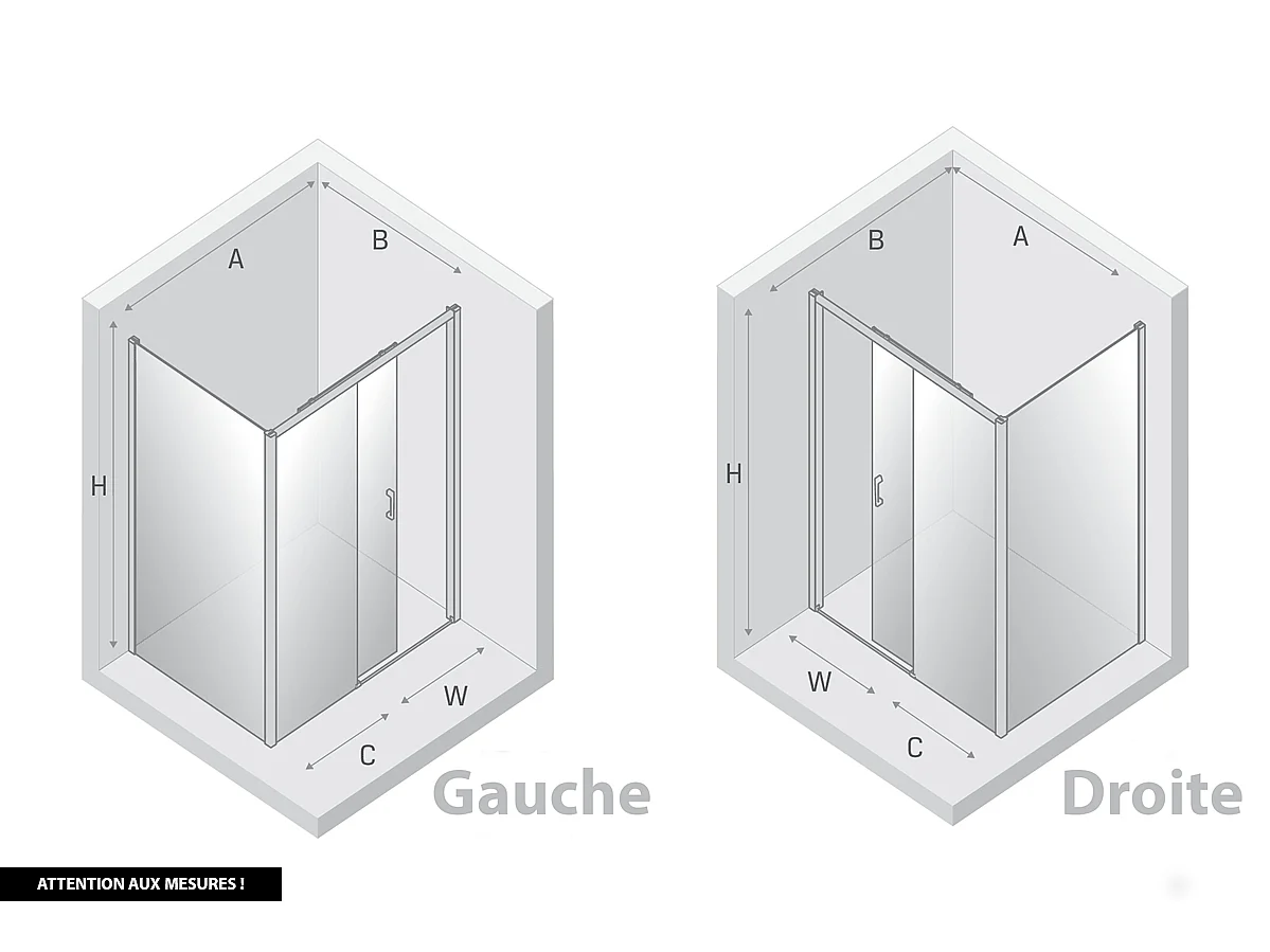 Porte de Douche avec Paroi Latérale - 120 x 90 x 200 - GUNMETAL - PRIME - DROITE