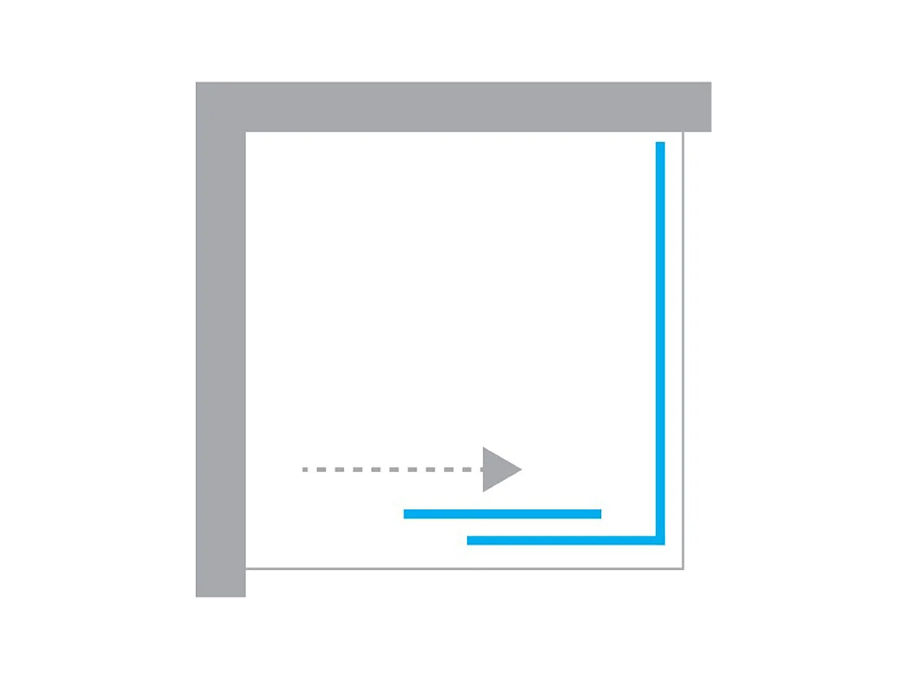 Porte de Douche avec Paroi Latérale - 140 x 70 x 200 - OR LÉGER - PRIME - GAUCHE