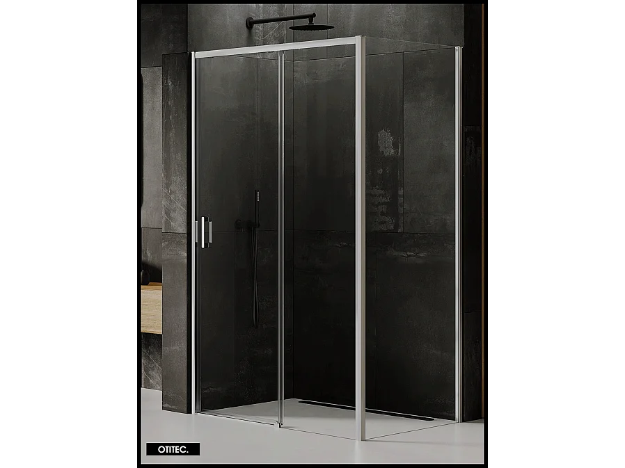 Porte de Douche avec Paroi Latérale - 150 x 80 x 200 - CHROME - PRIME - DROITE