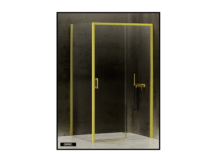 Porte de Douche avec Paroi Latérale (ouverture depuis l'angle) - 140 x 70 x 200 - OR LÉGER - PRIME - DROITE