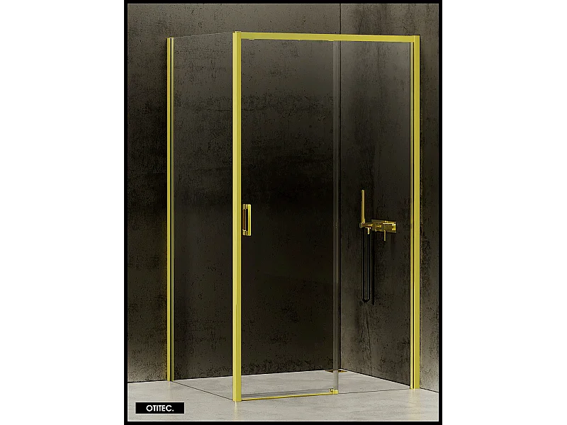 Porte de Douche avec Paroi Latérale (ouverture depuis l'angle) - 140 x 70 x 200 - OR LÉGER - PRIME - DROITE