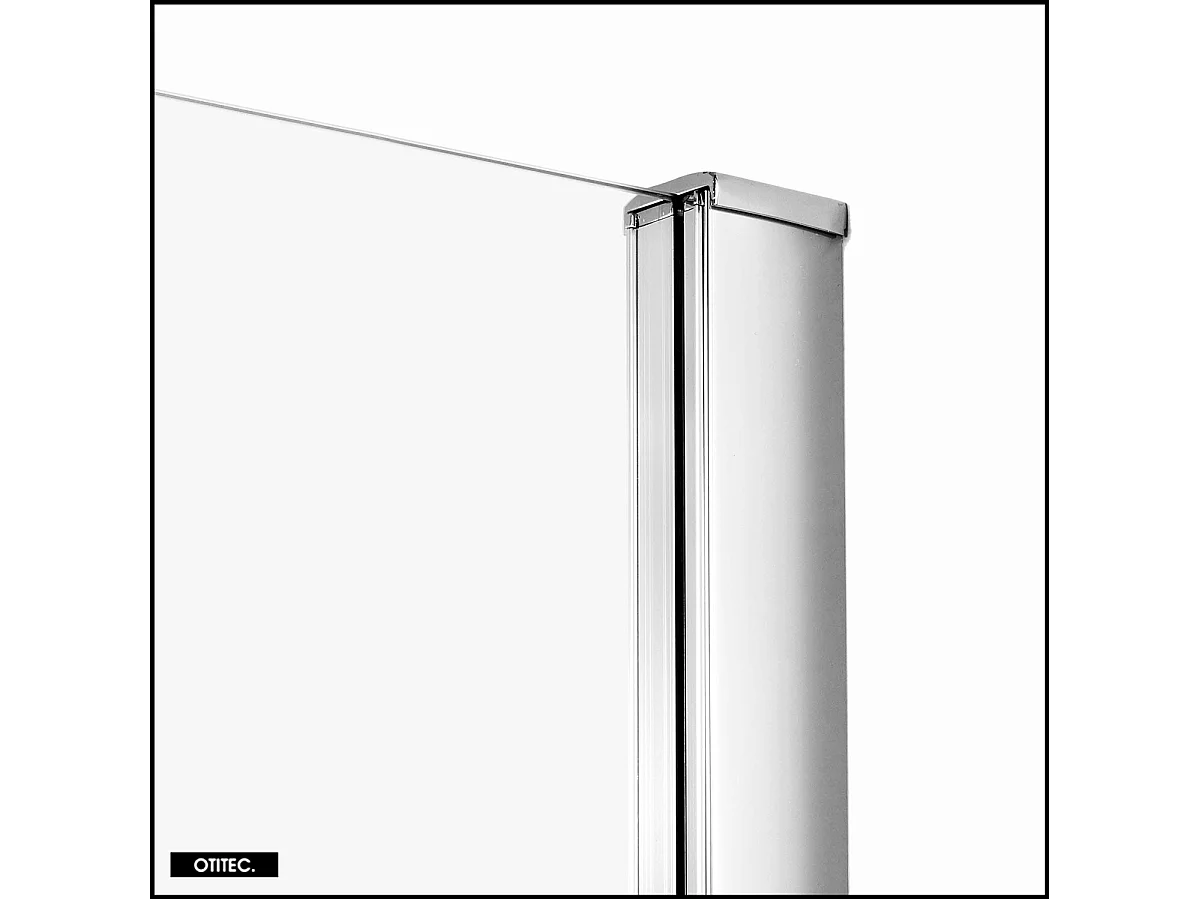 Porte de Douche avec Paroi Latérale (ouverture depuis l'angle) - 110 x 80 x 200 - CHROME - PRIME - GAUCHE