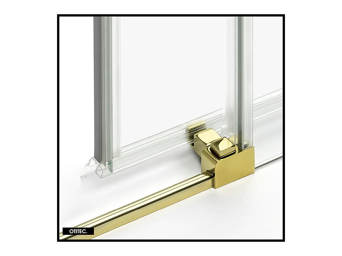 Porte de Douche Coulissante avec Paroi Latérale - 80 x 80 x 200 - OR LÉGER - PRIME