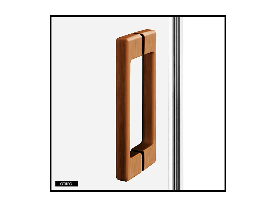 Porte de Douche avec Paroi Latérale (ouverture depuis l'angle) - 140 x 90 x 200 - CUIVRE BROSSÉ - PRIME - DROITE