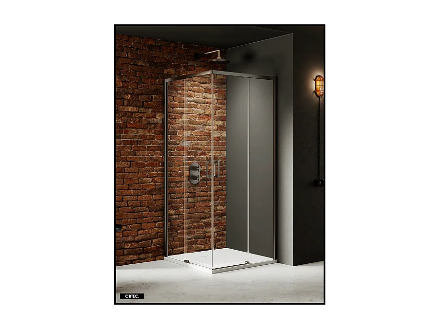 Porte de Douche Coulissante avec Paroi Latérale - 110 x 70 x 200 - GUNMETAL - PRIME