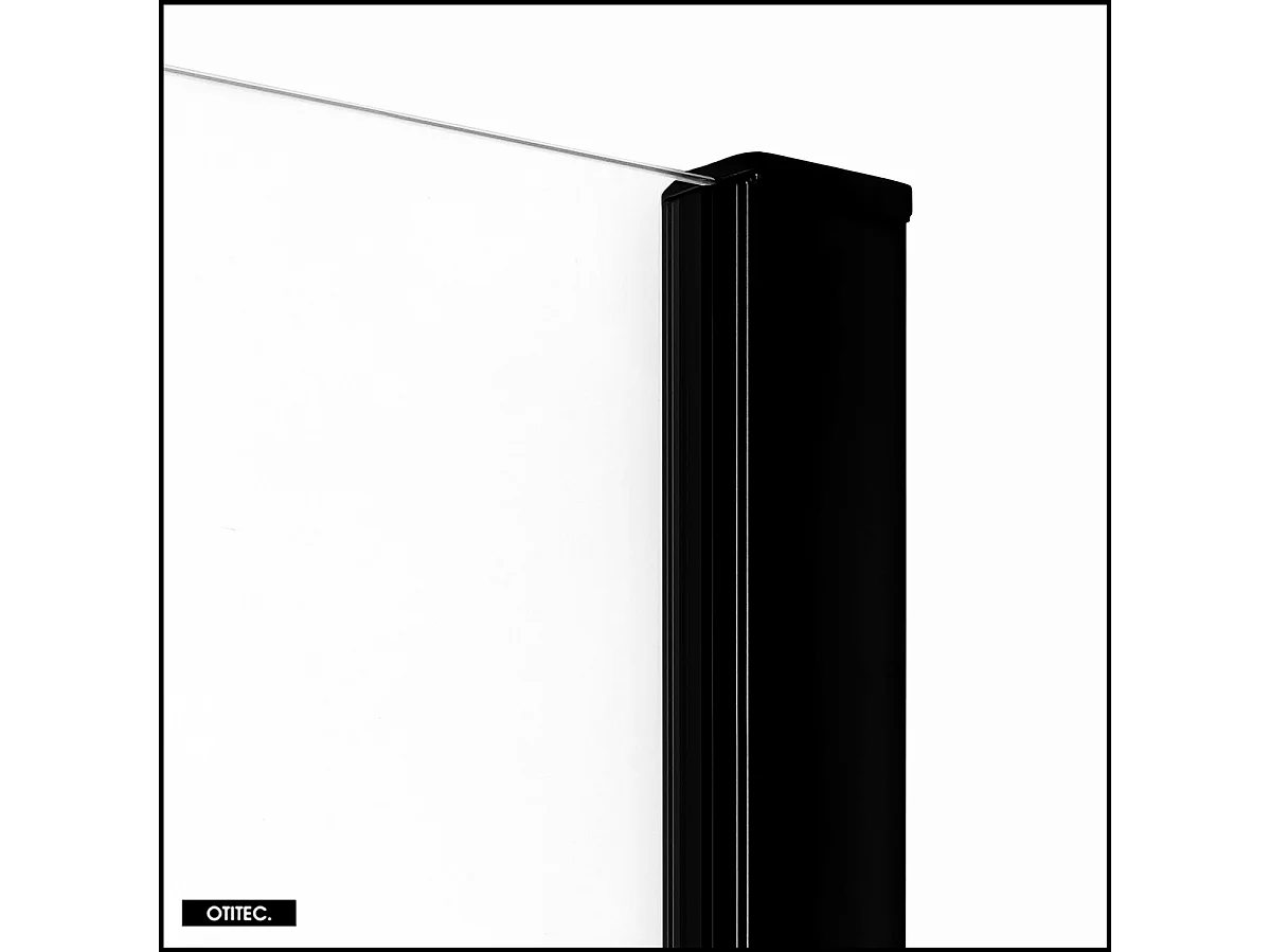 Porte de Douche avec Paroi Latérale - 110 x 70 x 200 - NOIR MAT - PRIME - DROITE