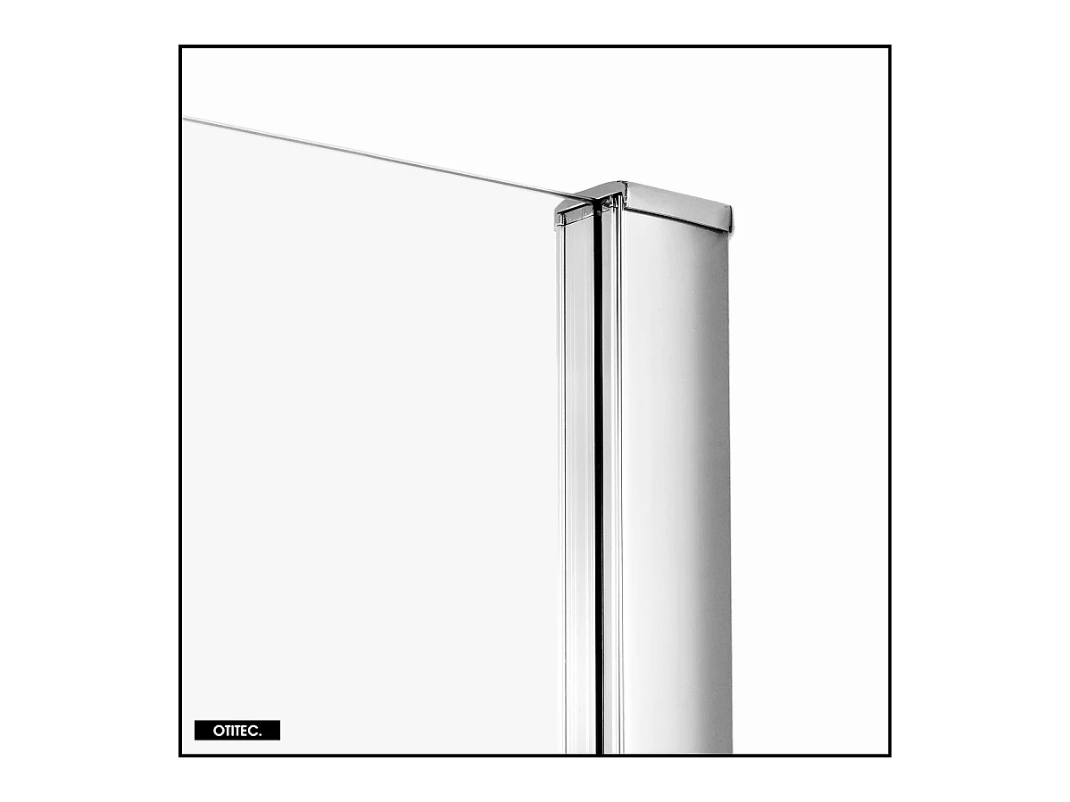Porte de Douche avec Paroi Latérale (ouverture depuis l'angle) - 150 x 100 x 200 - CHROME - PRIME - GAUCHE