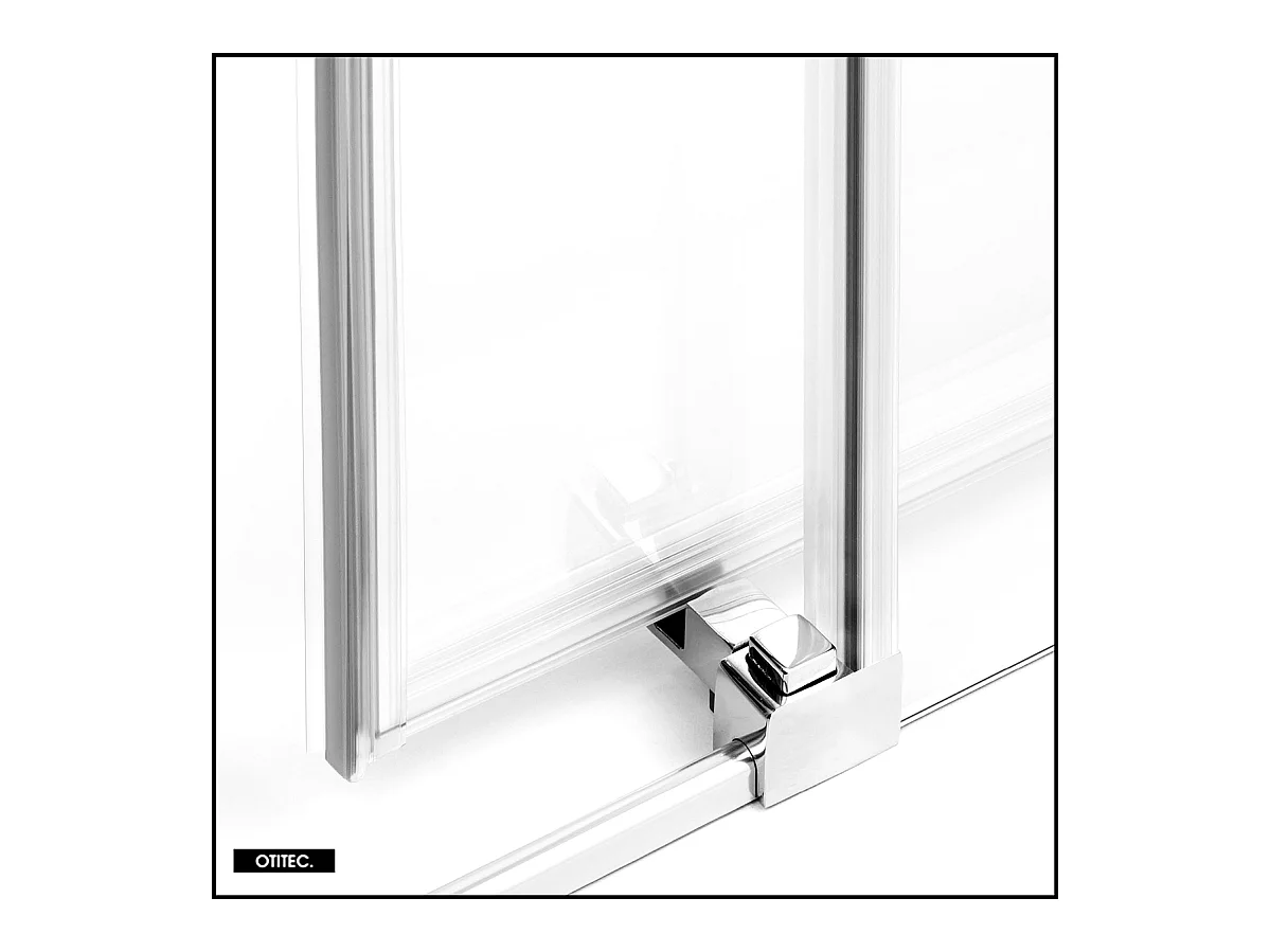 Porte de Douche avec Paroi Latérale (ouverture depuis l'angle) - 150 x 100 x 200 - CHROME - PRIME - GAUCHE