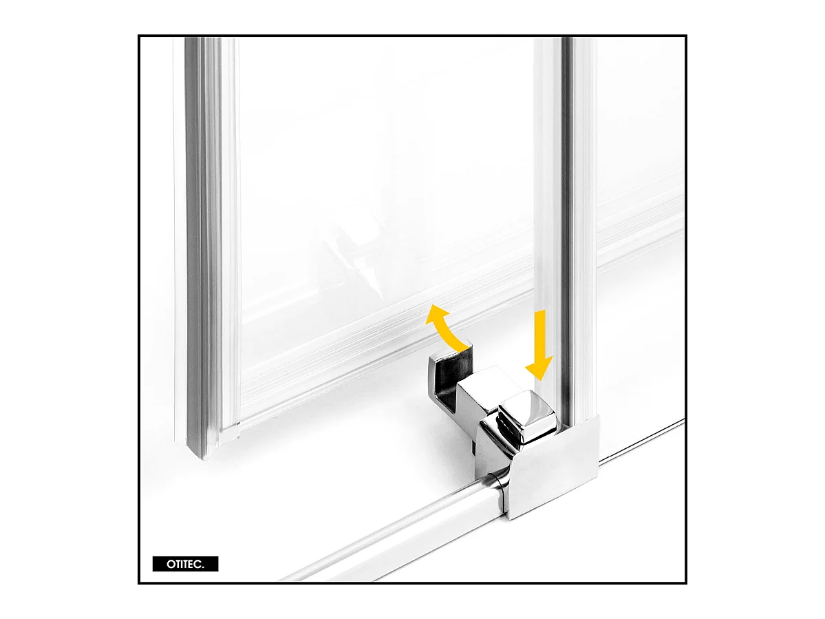 Porte de Douche avec Paroi Latérale (ouverture depuis l'angle) - 150 x 100 x 200 - CHROME - PRIME - GAUCHE