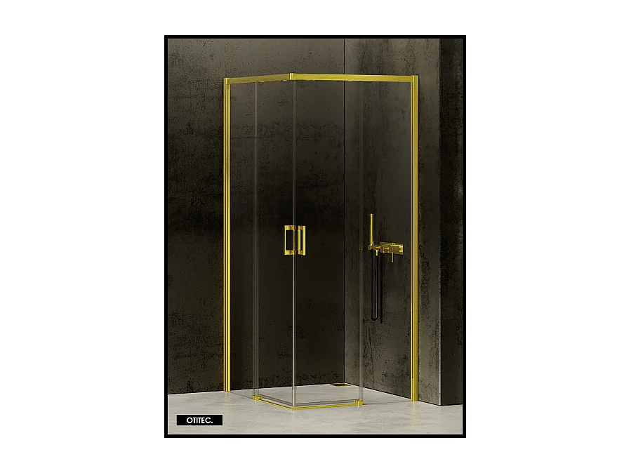 Porte de Douche Coulissante avec Paroi Latérale - 120 x 90 x 200 - OR LÉGER - PRIME
