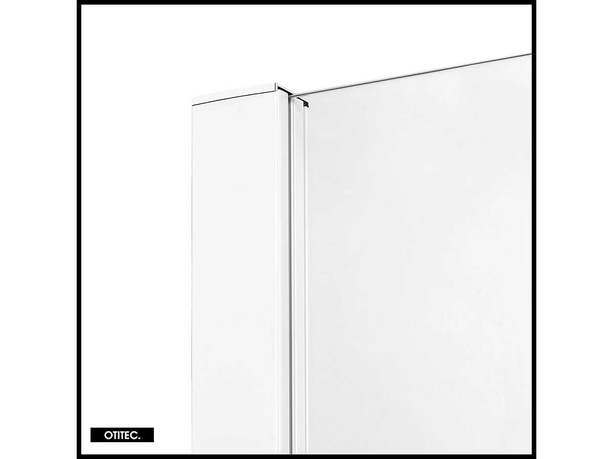 Porte de Douche avec Paroi Latérale - 100 x 80 x 200 - BLANC MAT - PRIME - DROITE