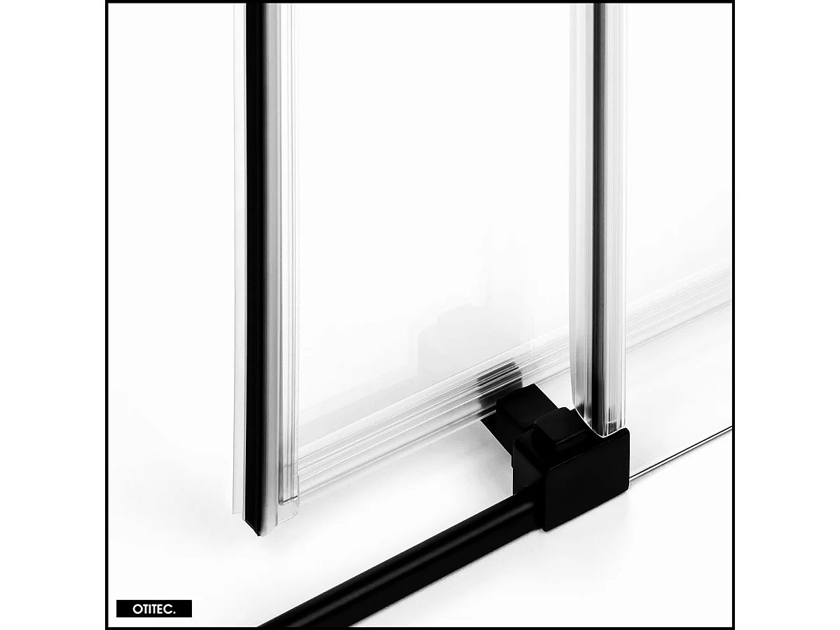 Porte de Douche avec Paroi Latérale - 130 x 90 x 200 - NOIR MAT - PRIME - DROITE