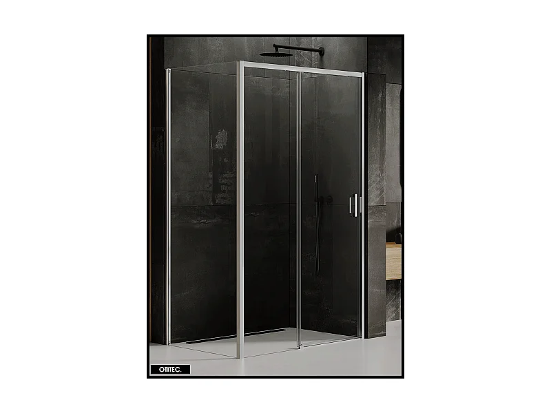 Porte de Douche avec Paroi Latérale - 120 x 90 x 200 - CHROME - PRIME - GAUCHE