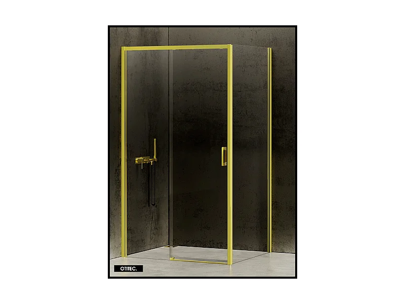 Porte de Douche avec Paroi Latérale (ouverture depuis l'angle) - 120 x 80 x 200 - OR LÉGER - PRIME - GAUCHE