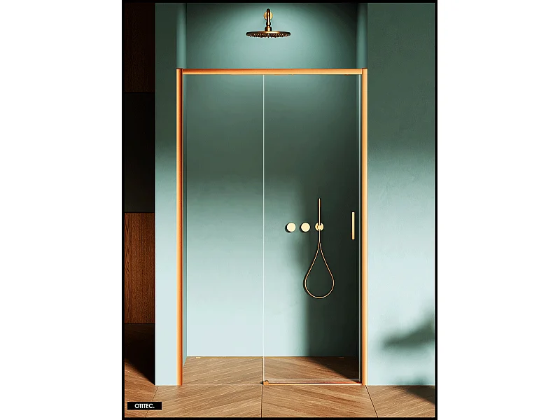 Porte de Douche avec Paroi Latérale - 160 x 200 - CUIVRE - PRIME - GAUCHE