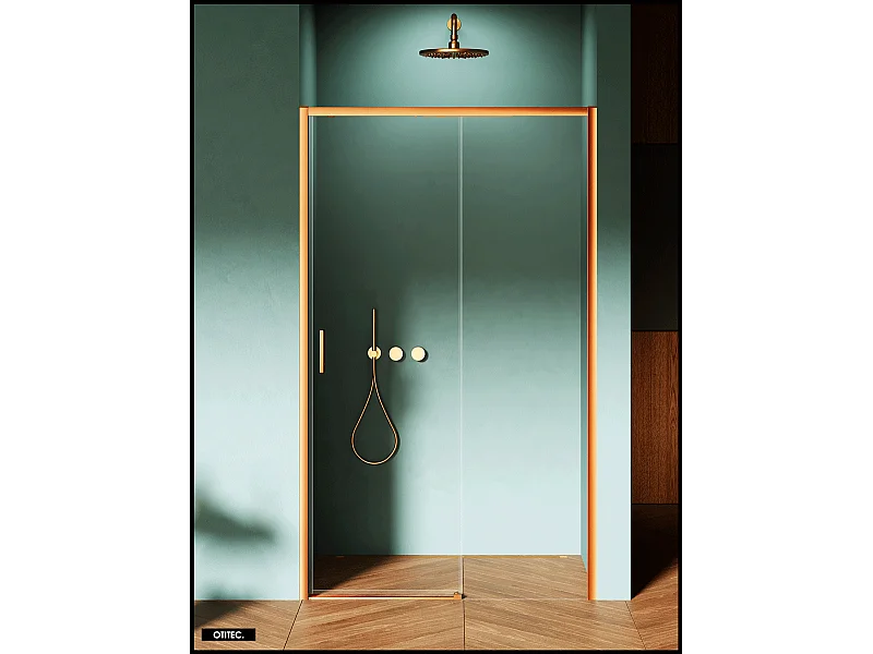 Porte de Douche avec Paroi Latérale - 140 x 200 - CUIVRE - PRIME - DROITE