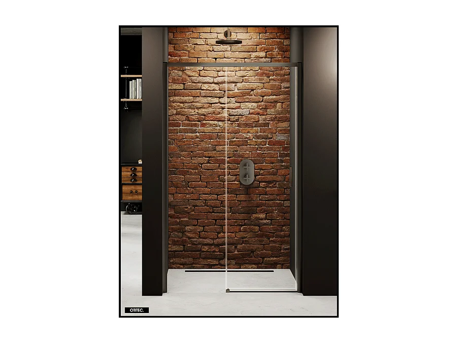 Porte de Douche avec Paroi Latérale - 140 x 200 - GRIS - PRIME - GAUCHE