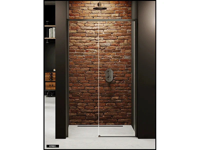 Porte de Douche avec Paroi Latérale - 140 x 200 - GRIS - PRIME - GAUCHE