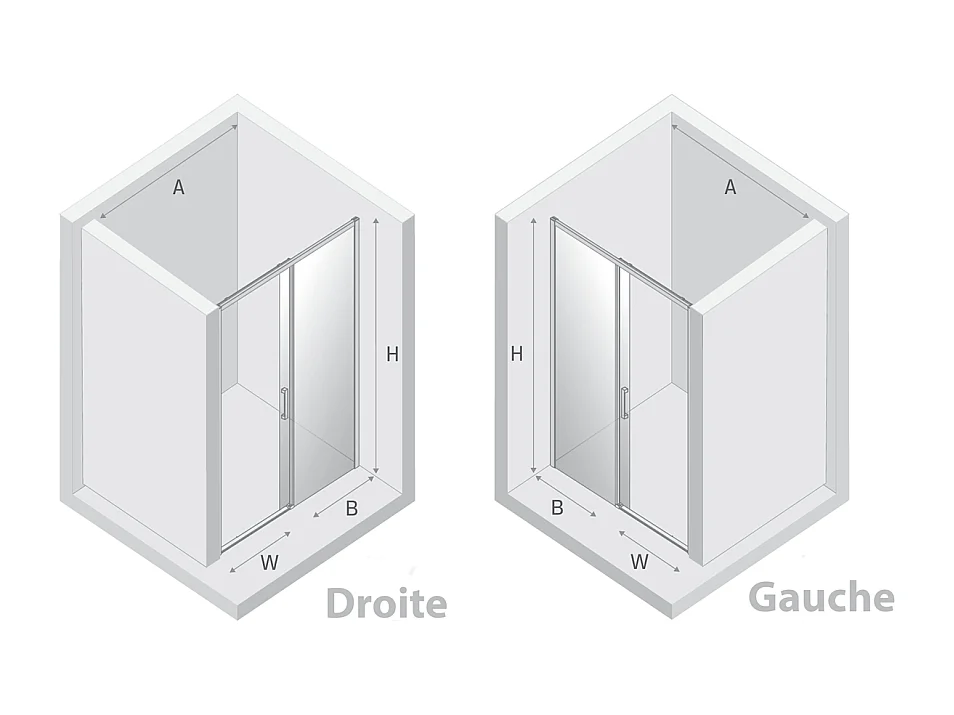 Porte de Douche avec Paroi Latérale - 150 x 200 - CUIVRE - PRIME - GAUCHE