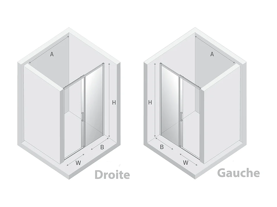Porte de Douche avec Paroi Latérale - 150 x 200 - CUIVRE - PRIME - GAUCHE