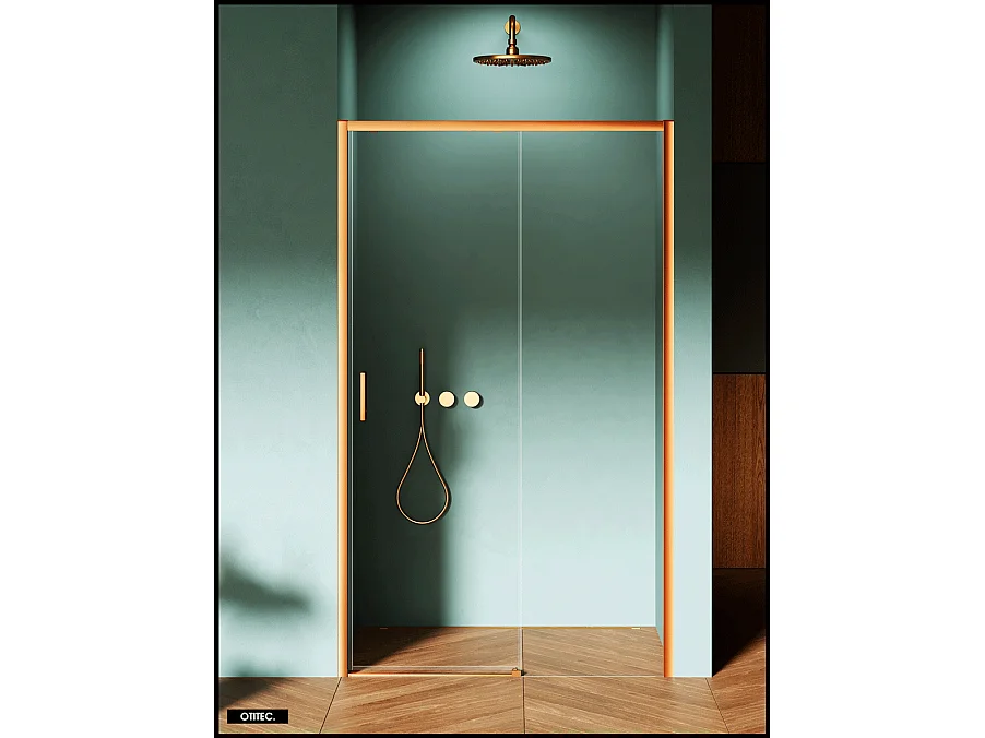 Porte de Douche avec Paroi Latérale - 150 x 200 - CUIVRE - PRIME - DROITE