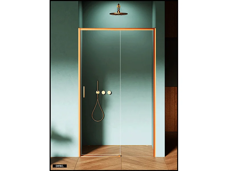 Porte de Douche avec Paroi Latérale - 130 x 200 - CUIVRE - PRIME - DROITE