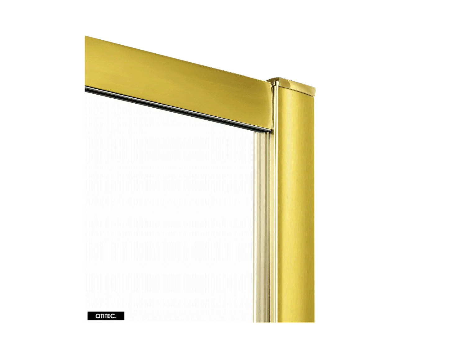 Porte de Douche avec Paroi Latérale - 140 x 200 - OR BROSSÉ - PRIME - DROITE