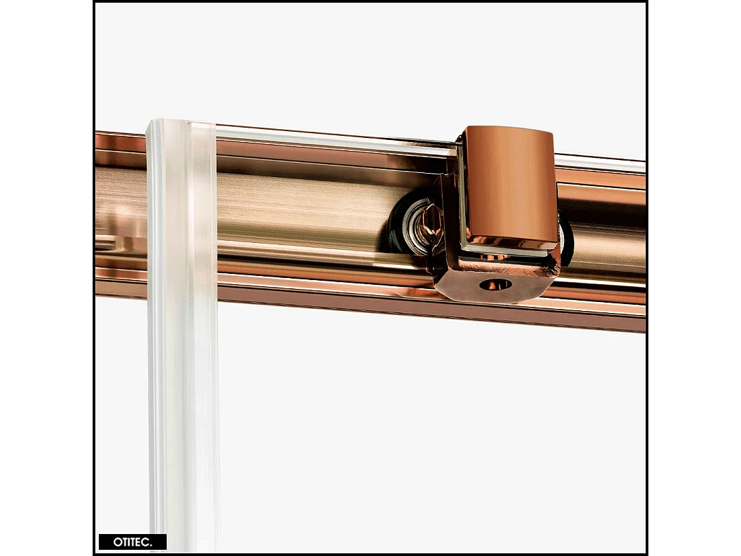 Porte de Douche avec Paroi Latérale - 100 x 200 - CUIVRE - PRIME - DROITE