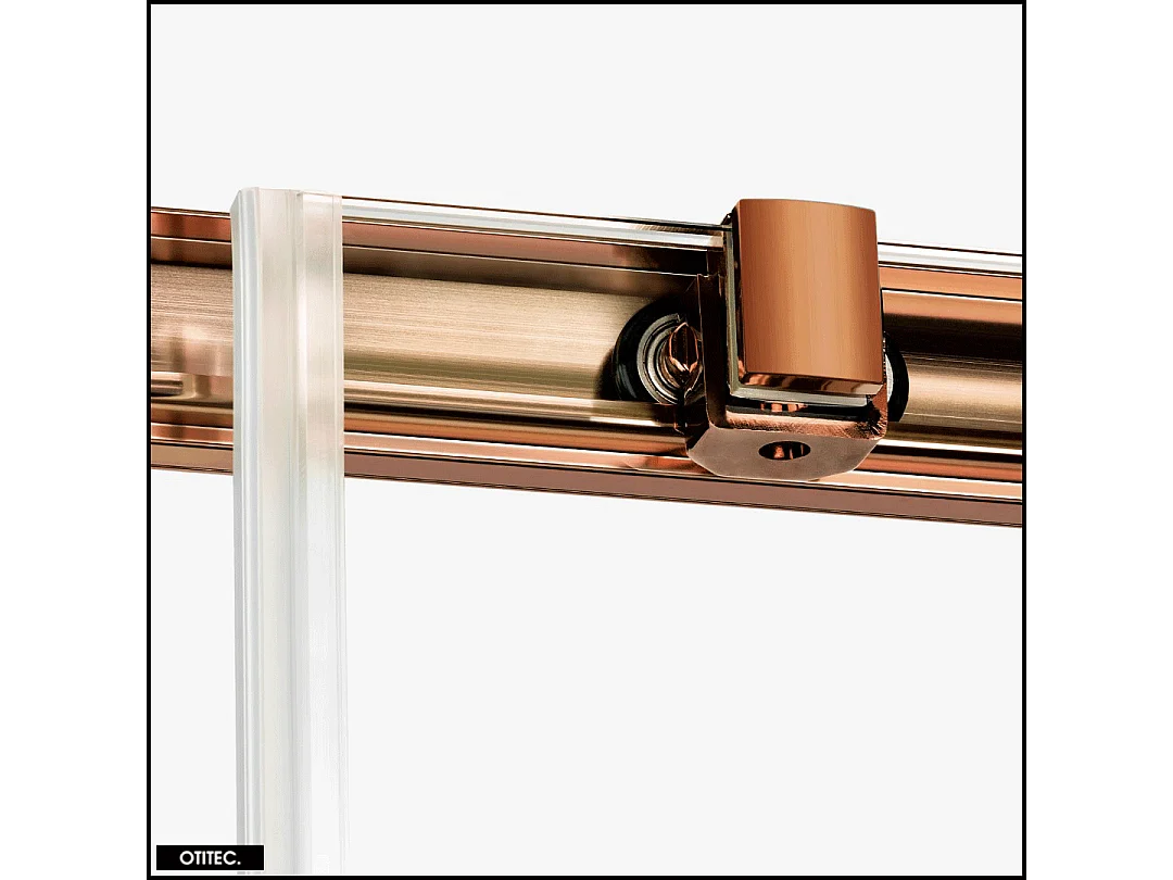 Porte de Douche avec Paroi Latérale - 100 x 200 - CUIVRE - PRIME - DROITE
