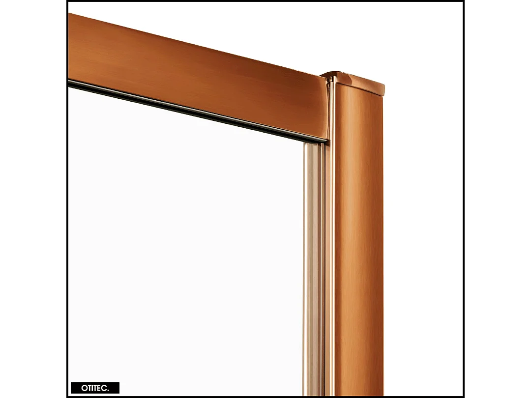 Porte de Douche avec Paroi Latérale - 100 x 200 - CUIVRE - PRIME - DROITE