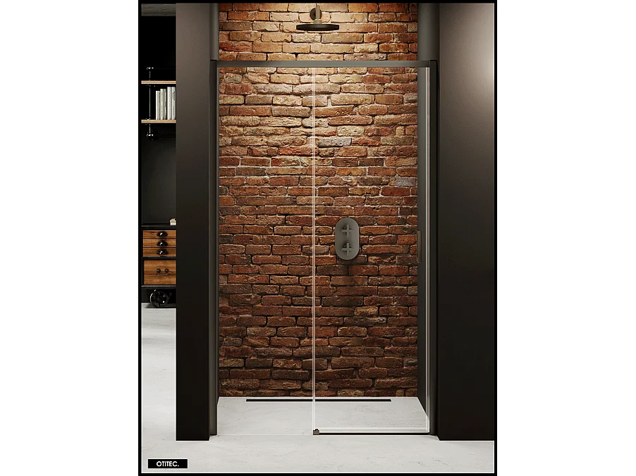 Porte de Douche avec Paroi Latérale - 150 x 200 - GRIS - PRIME - GAUCHE