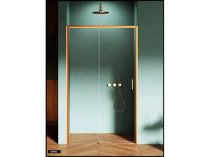 Porte de Douche avec Paroi Latérale - 110 x 200 - CUIVRE - PRIME - GAUCHE