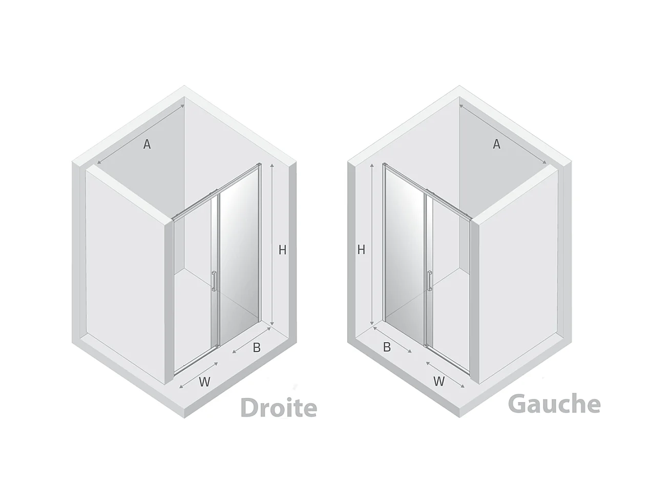 Porte de Douche avec Paroi Latérale - 110 x 200 - OR BROSSÉ - PRIME - DROITE
