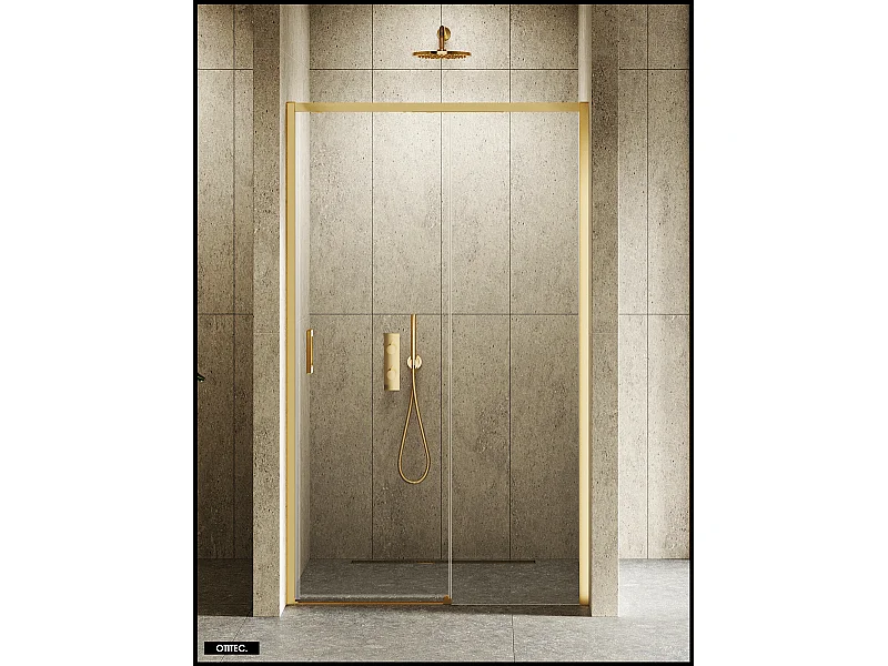 Porte de Douche avec Paroi Latérale - 150 x 200 - OR BROSSÉ - PRIME - DROITE