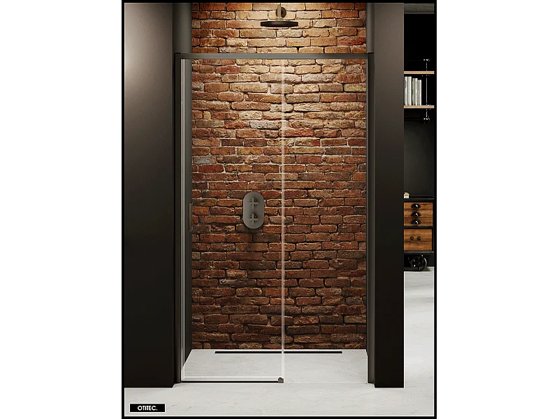Porte de Douche avec Paroi Latérale - 130 x 200 - GRIS - PRIME - DROITE
