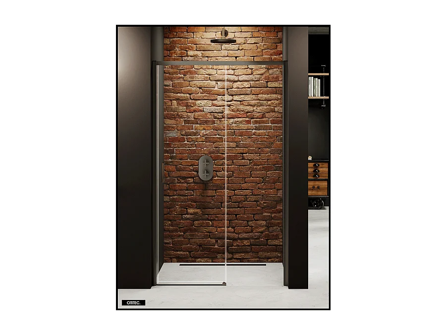 Porte de Douche avec Paroi Latérale - 140 x 200 - GRIS - PRIME - DROITE