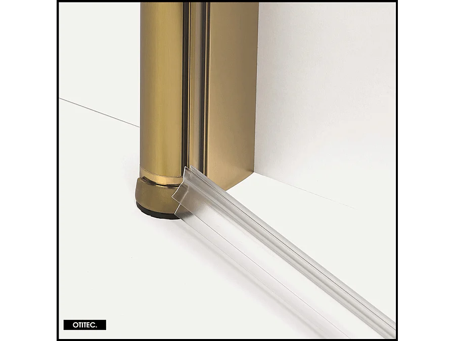 Paroi de Douche Italienne - 80 x 195 - SEPTIA OR BROSSE - Retour Pivotant 34 cm - Or Brossé