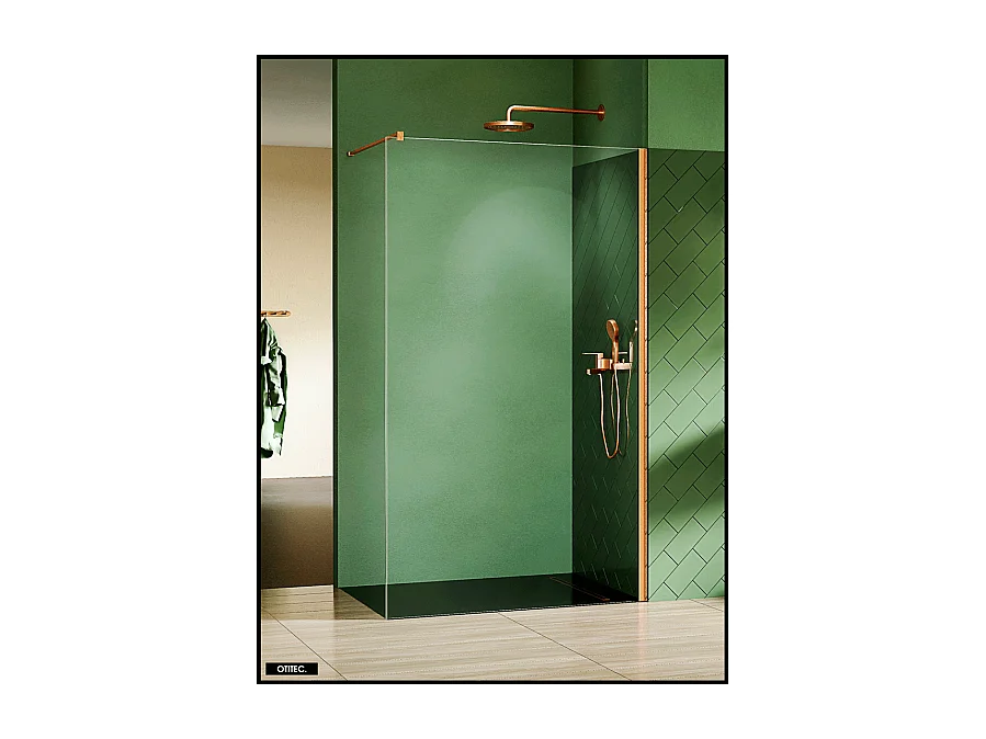 Paroi de Douche Italienne - 80 x 200 - CUIVRE BROSSÉ - NESTA