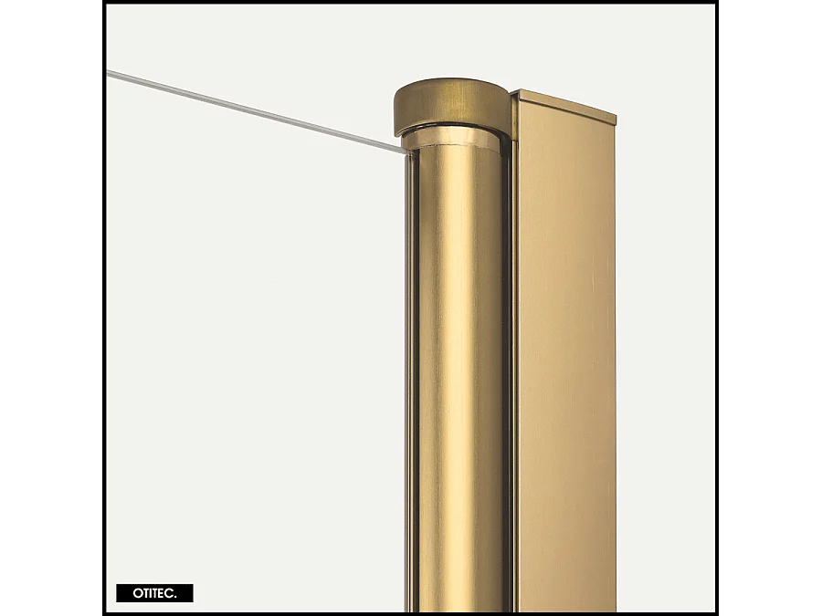 Paroi de Douche Italienne - 120 x 195 - SEPTIA OR BROSSE - Retour Pivotant 54 cm - Or Brossé