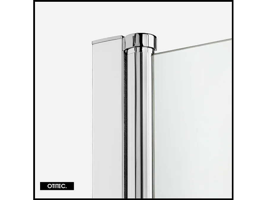 Paroi de Douche Italienne - 70 x 195 - SEPTIA CHROME - Retour Pivotant 34 cm - Chrome