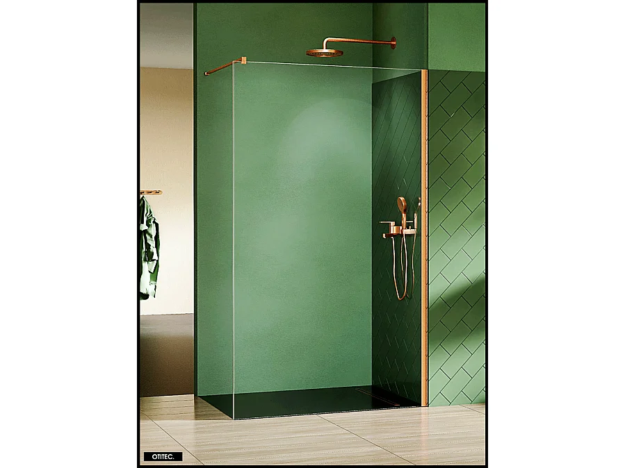Paroi de Douche Italienne - 130 x 200 - CUIVRE BROSSÉ - NESTA