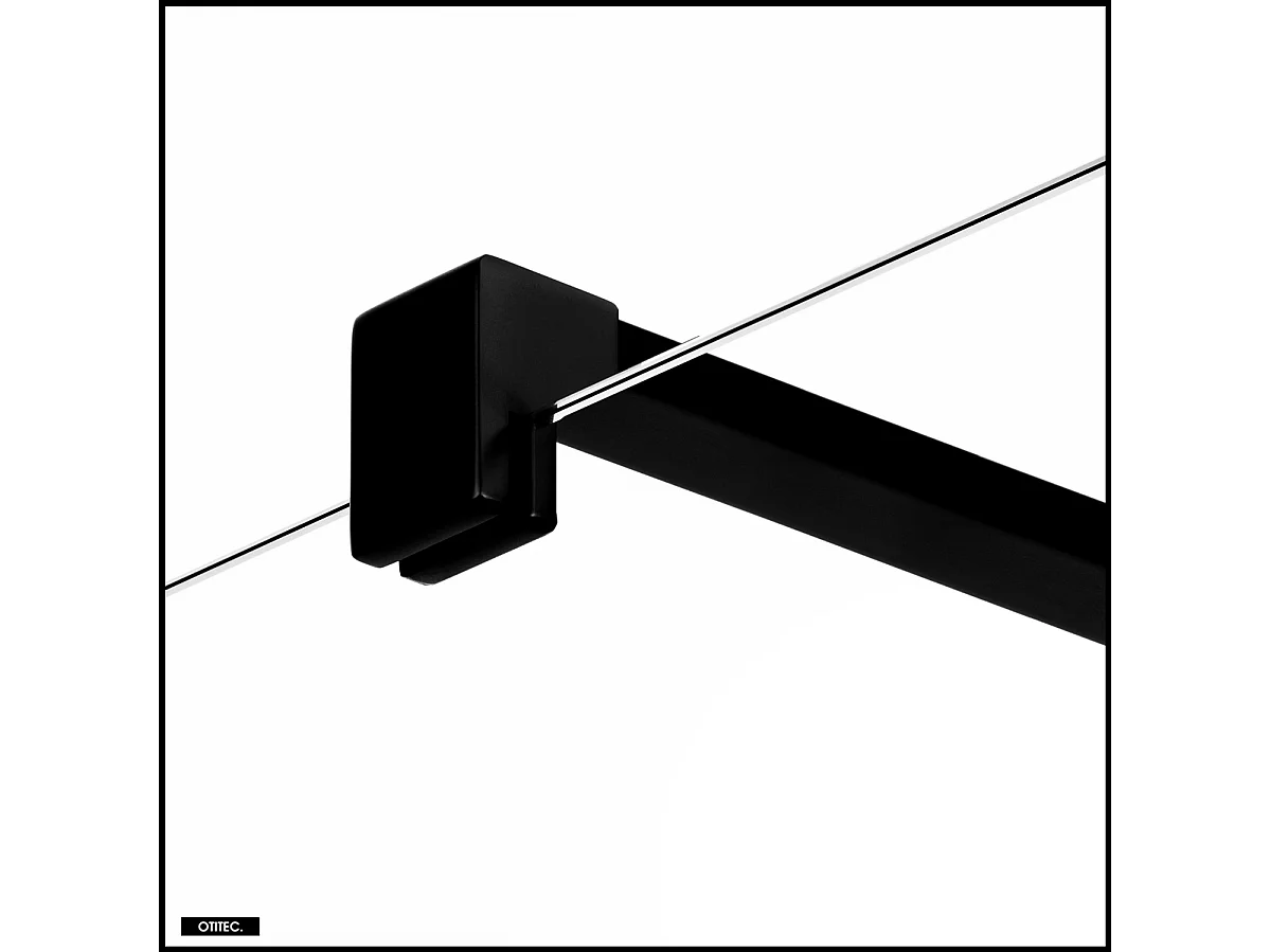 Paroi de Douche Italienne - 120 x 200 - NOIR MAT- NESTA